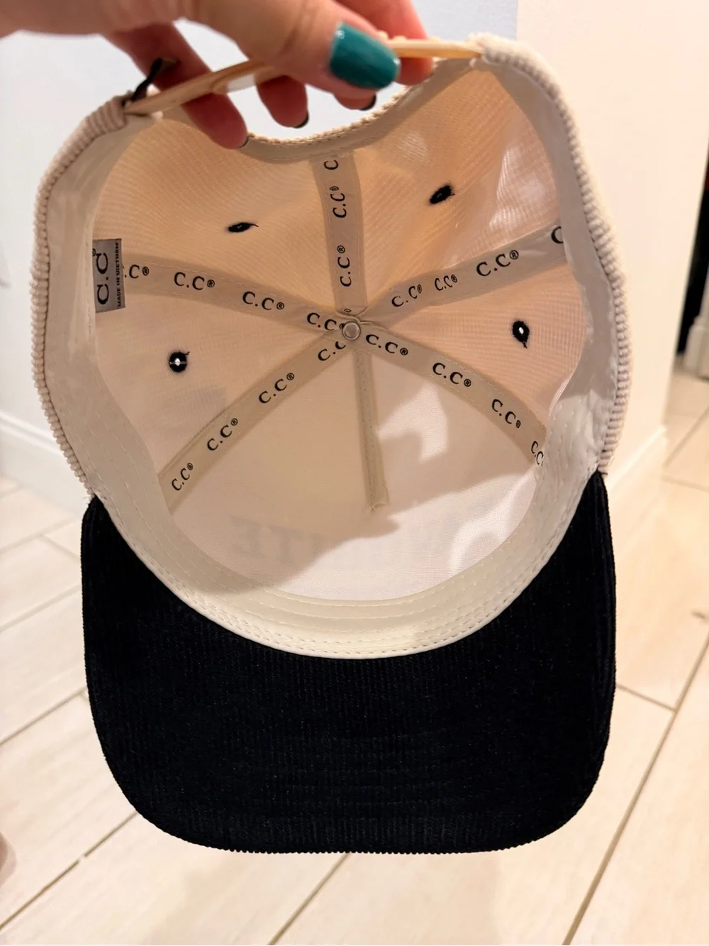 C.C “Favorite Daughter” Trucker Hat - Cream & Black